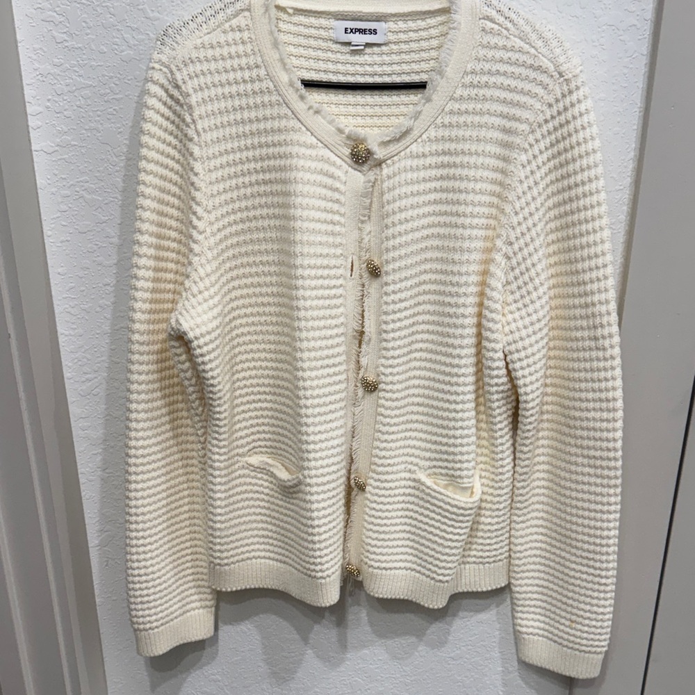*NEW* w/o tags, Express Women's Ivory Textured Cardigan